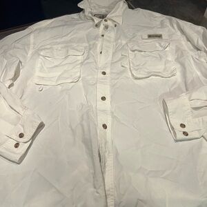 White Tallwoods Fishing  Button-Up Shirt with Pockets and back vent- XXl